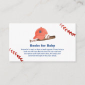 Retro LIttle Slugger Baseball Books Baby Shower エンクロージャーカード (正面)