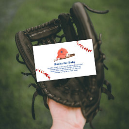 Retro LIttle Slugger Baseball Books Baby Shower  エンクロージャーカード