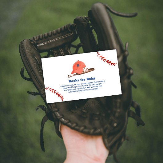 Retro LIttle Slugger Baseball Books Baby Shower エンクロージャーカード