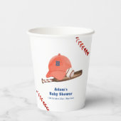 Retro LIttle Slugger Baseball Boy Baby Shower  紙コップ (裏面)