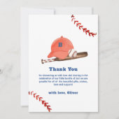 Retro LIttle Slugger Baseball Sport Baby Shower サンキューカード (正面)