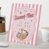 Retro Little Sweet Tea Is On The Way Baby Shower  台座サイン (インサイチュ)