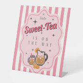 Retro Little Sweet Tea Is On The Way Baby Shower  台座サイン (正面)