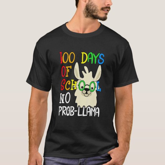 Retro Llama & Alpaca Lovers Cute 100 Days Of Schoo Tシャツ (正面)