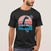 Retro Loch Ness Monster Cryptid  Nessie Vaporwave Tシャツ (正面)