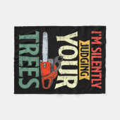 Retro Logger Lumberjack Arborist Dad Apparel Co. S フリースブランケット (正面(横))