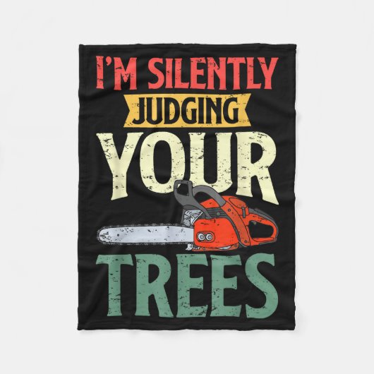 Retro Logger Lumberjack Arborist Dad Apparel Co. S フリースブランケット (正面)