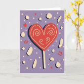 Retro Lollipop Heart Sweet Card カード (黄色い花)