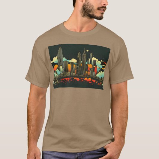Retro London England A Vintage Skyline boy Tシャツ (正面)
