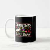 Retro Louisiana Christmas Carnival Mardi Gras Holi コーヒーマグカップ (左)