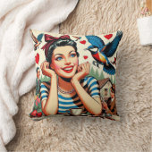 Retro Love Birds  クッション (ブランケット)