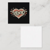 Retro Love Heart Valentine Classic エンクロージャーカード (正面/裏面)