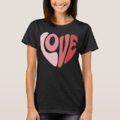 Retro Love Heart Valentine Typography Tシャツ (正面)