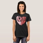 Retro Love Heart Valentine Typography Tシャツ (正面フル)