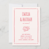 Retro Love Struck Cupid Photo Spanish Wedding 招待状 (正面)