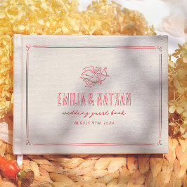 Retro Love Struck Hand Drawn Cupid Modern Wedding ゲストブック