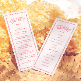 Retro Love Struck Hand Drawn Cupid Modern Wedding プログラム