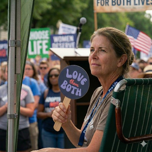 Retro Love Them Both Pro Life Mom Unborn Baby  ハンドファン