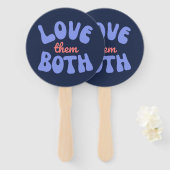 Retro Love Them Both Pro Life Mom Unborn Baby  ハンドファン (正面&裏面)
