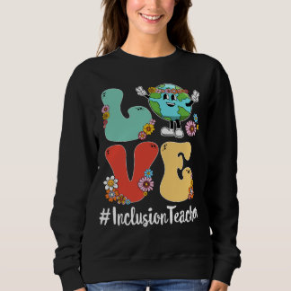 Retro Love World Earth Day 2023 Inclusion Teacher スウェットシャツ