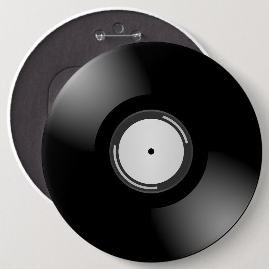RETRO LP VINYL RECORD Round Button 缶バッジ (正面&裏面)