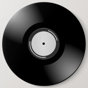 RETRO LP VINYL RECORD Round Button 缶バッジ