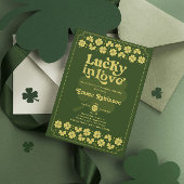 Retro Lucky in Love St Patrick's Day Bridal Shower 招待状