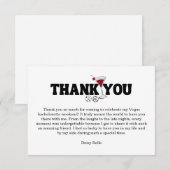 Retro Lucky In Love Vegas Bachelorette   サンキューカード (正面/裏面)