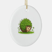 Retro Lucky Shamrock Hedgehog St. Patrick's Day セラミックオーナメント (右)