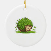 Retro Lucky Shamrock Hedgehog St. Patrick's Day セラミックオーナメント (裏面)