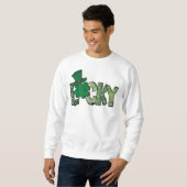 Retro Lucky Shamrock St. Patrick's Day スウェットシャツ (正面フル)