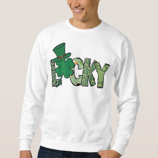 Retro Lucky Shamrock St. Patrick's Day スウェットシャツ (正面)