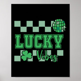 Retro Lucky Vibes Shirts St Patricks Day For Women ポスター