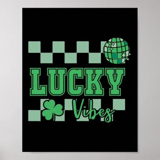 Retro Lucky Vibes Shirts St Patricks Day For Women ポスター (正面)