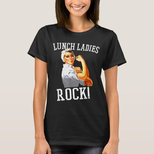Retro Lunch Ladies Rock Cafeteria Worker Funny Lun Tシャツ (正面)