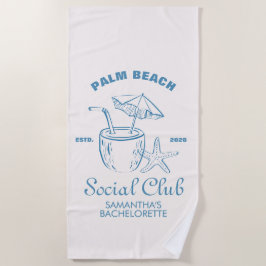 Retro Luxe Beach Social Club ロゴ バチェラー ビーチタオル