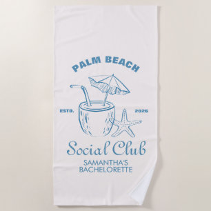 Retro Luxe Beach Social Club ロゴ バチェラー ビーチタオル