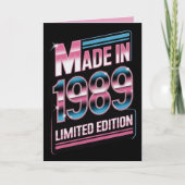 Retro Made in 1989 Limited Birthday Card カード (正面)