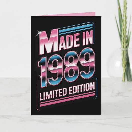 Retro Made in 1989 Limited Birthday Card カード (正面)