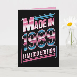 Retro Made in 1989 Limited Birthday Card カード