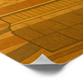 Retro Madrid, Spain Historic City Plaza ポスター (角)