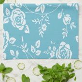 Retro_Maggie-Floral_Maggie Blue*のカスタムColor_ キッチンタオル (折り畳み)