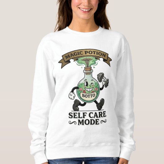 Retro Magic Potion Self Care Mode Fitness Gift スウェットシャツ (正面)