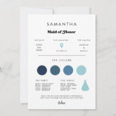 Retro Maid of Honor Proposal Info Card with Photo 招待状 (裏面)