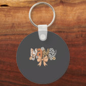 Retro Mama Coquette Bows Leopard Mom Mother's Day キーホルダー (正面)