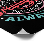 Retro Mama's Ery Brewing Co Funny Breastfeeding Sk ポスター (角)