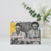 Retro Man and Woman in 3D Glasses Collage ポストカード (スタンド正面)