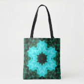 Retro Mandala Flower Blue and Green トートバッグ (正面)