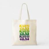 Retro Mardi Gras Ombre Text トートバッグ (裏面)