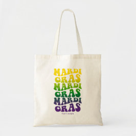 Retro Mardi Gras Ombre Text トートバッグ